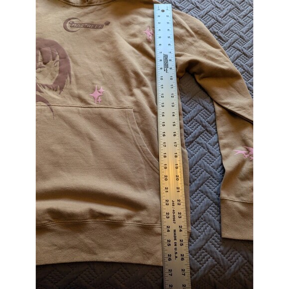 Anime Hooded Sweatshirt Independant Trading Company Brown/Pink Size S - Picture 10 of 11